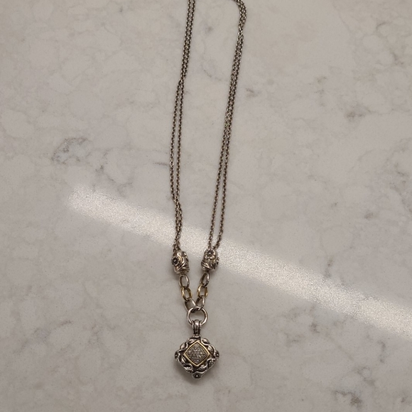 T & C Diamond, 14kt and Silver Necklace - Picture 4 of 7